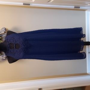 NWT Jun&Ivy fully lined size Larg navy swing dress